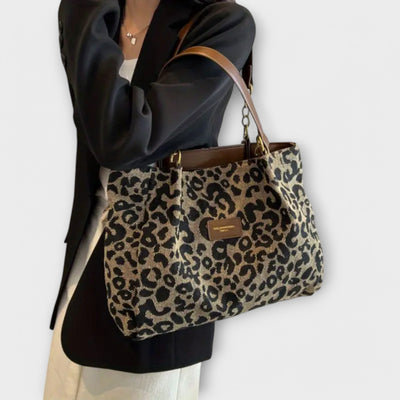 Patricia | Leopard Print Canvas Tote