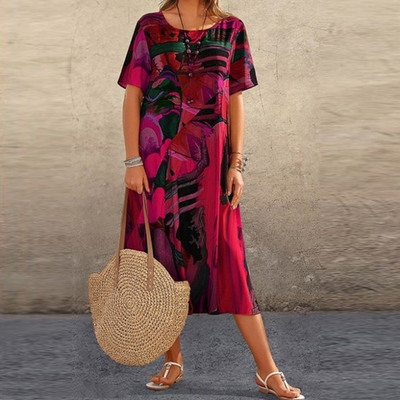 Serafina | Elegant midi dress with abstract print