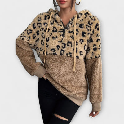 Justine | Leopard Plush Hoodie