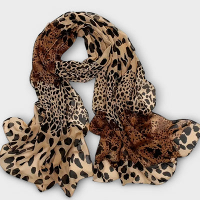 Manon | Bohemian Leopard Chiffon Scarf