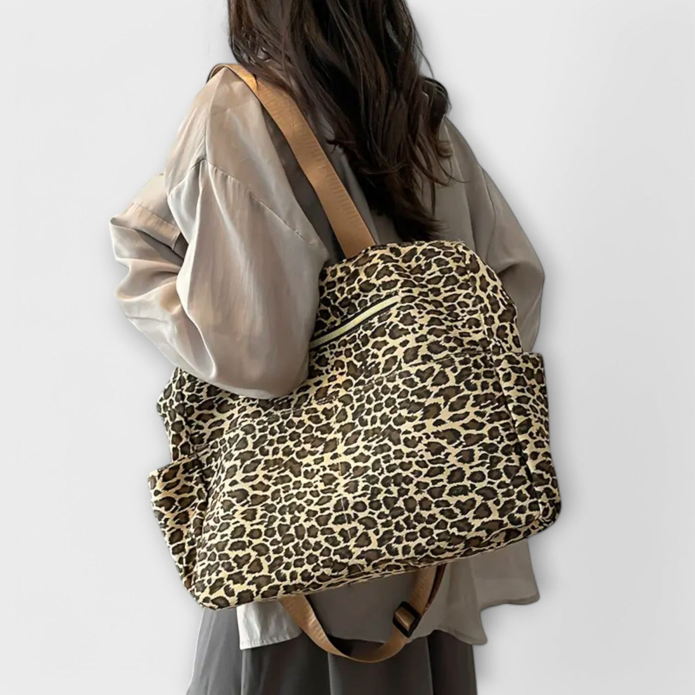 Sandrine | Leopard Print Canvas Crossbody Bag