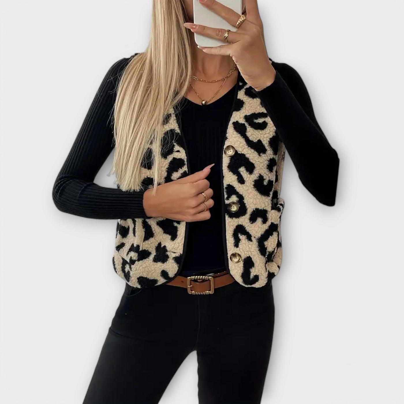 Françoise | Elegant Leopard Vest