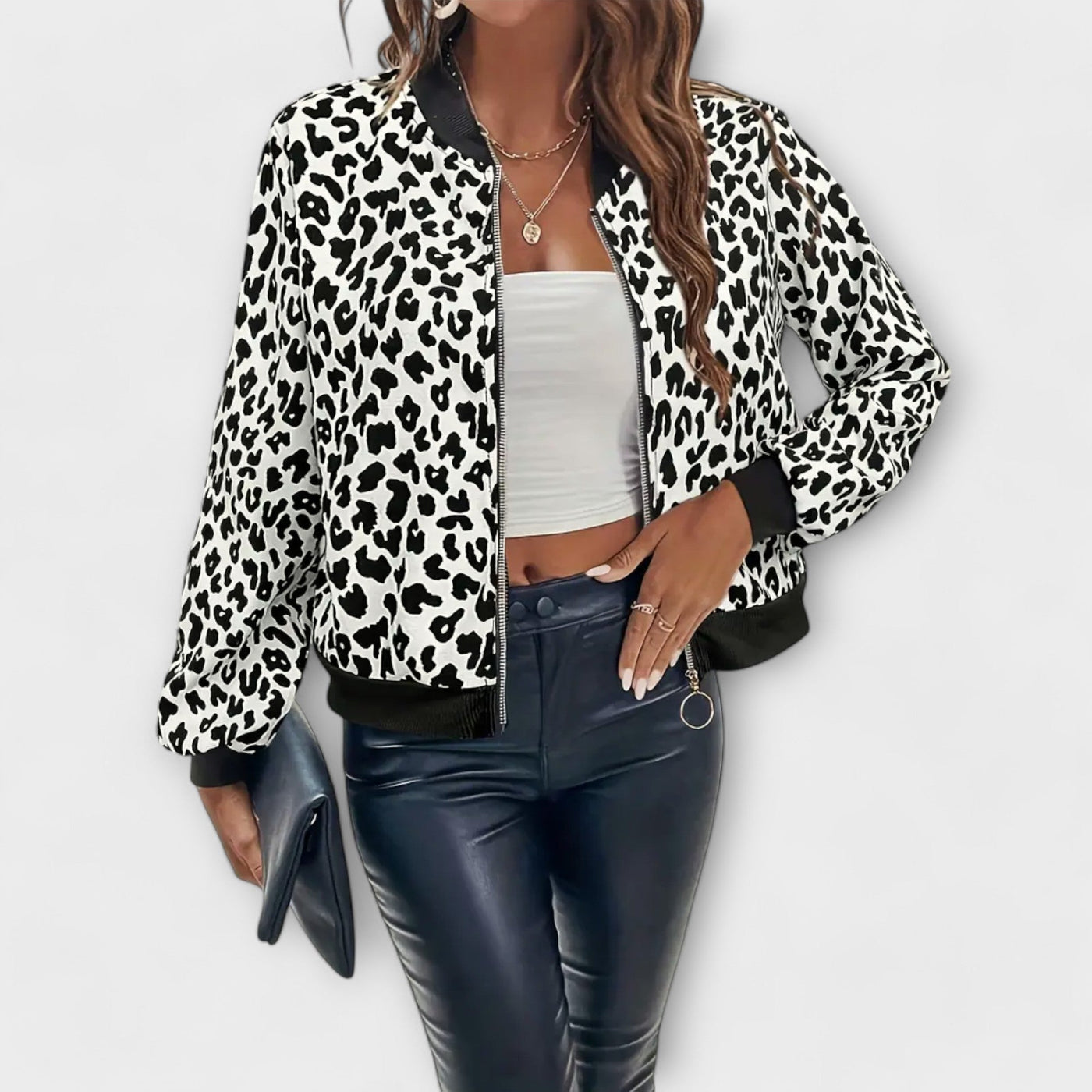 Liliane | Zip-Up Leopard Print Jacket