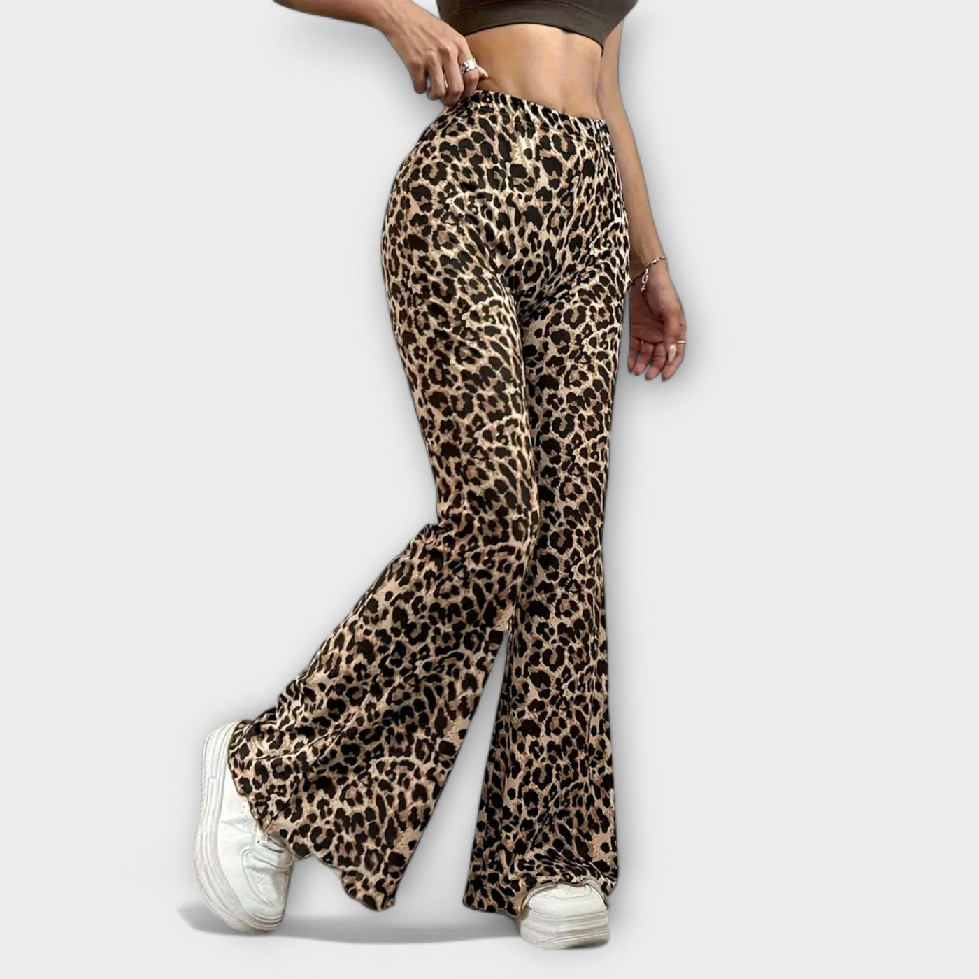 Isabelle | Bootcut Leopard Print Pants