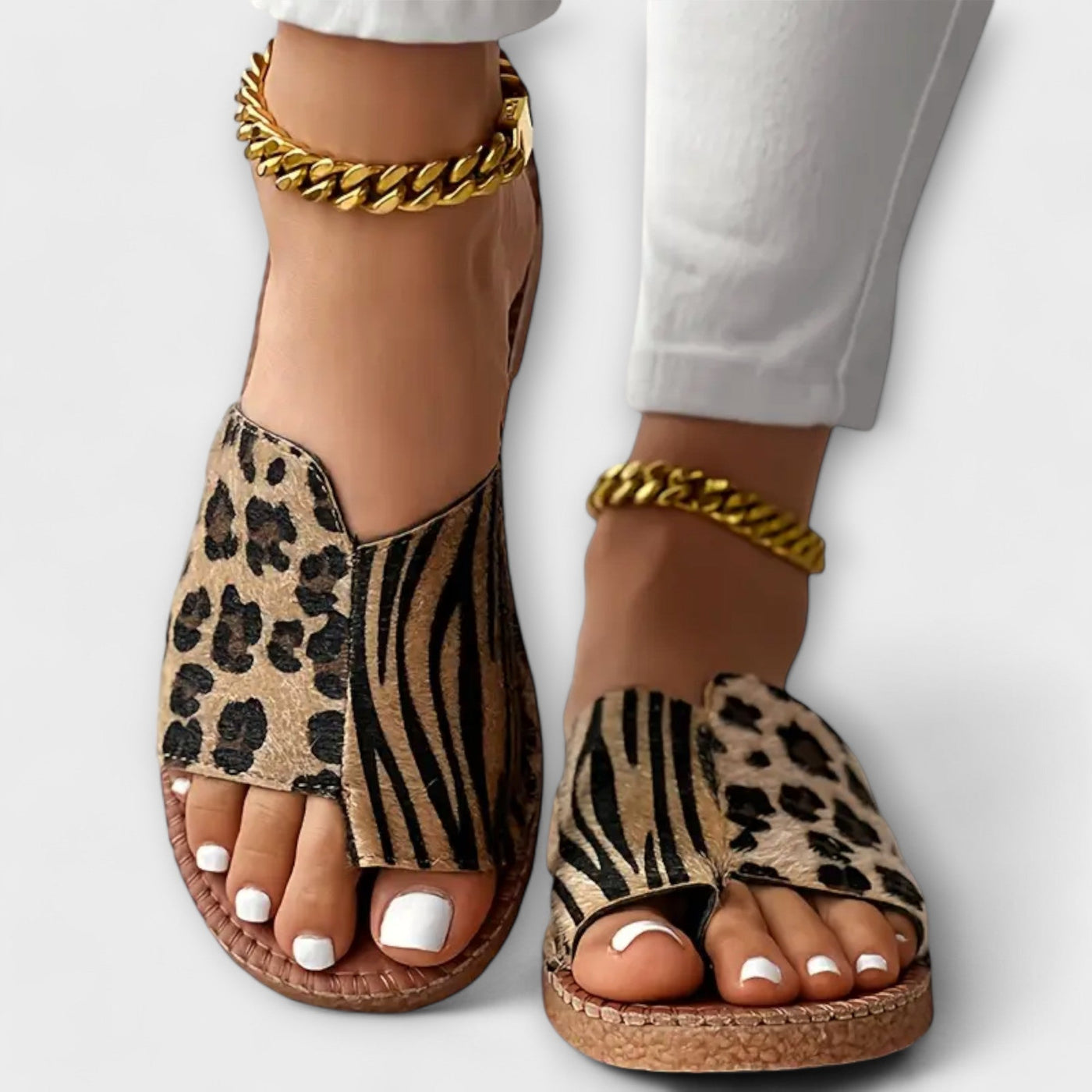 Louise | Bicolor Leopard Slides