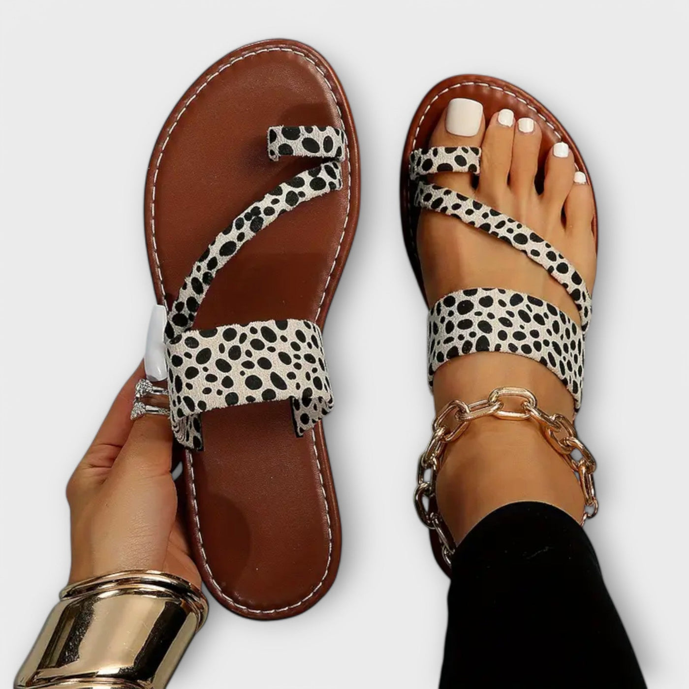 Louise | Leopard Print Flat Slippers