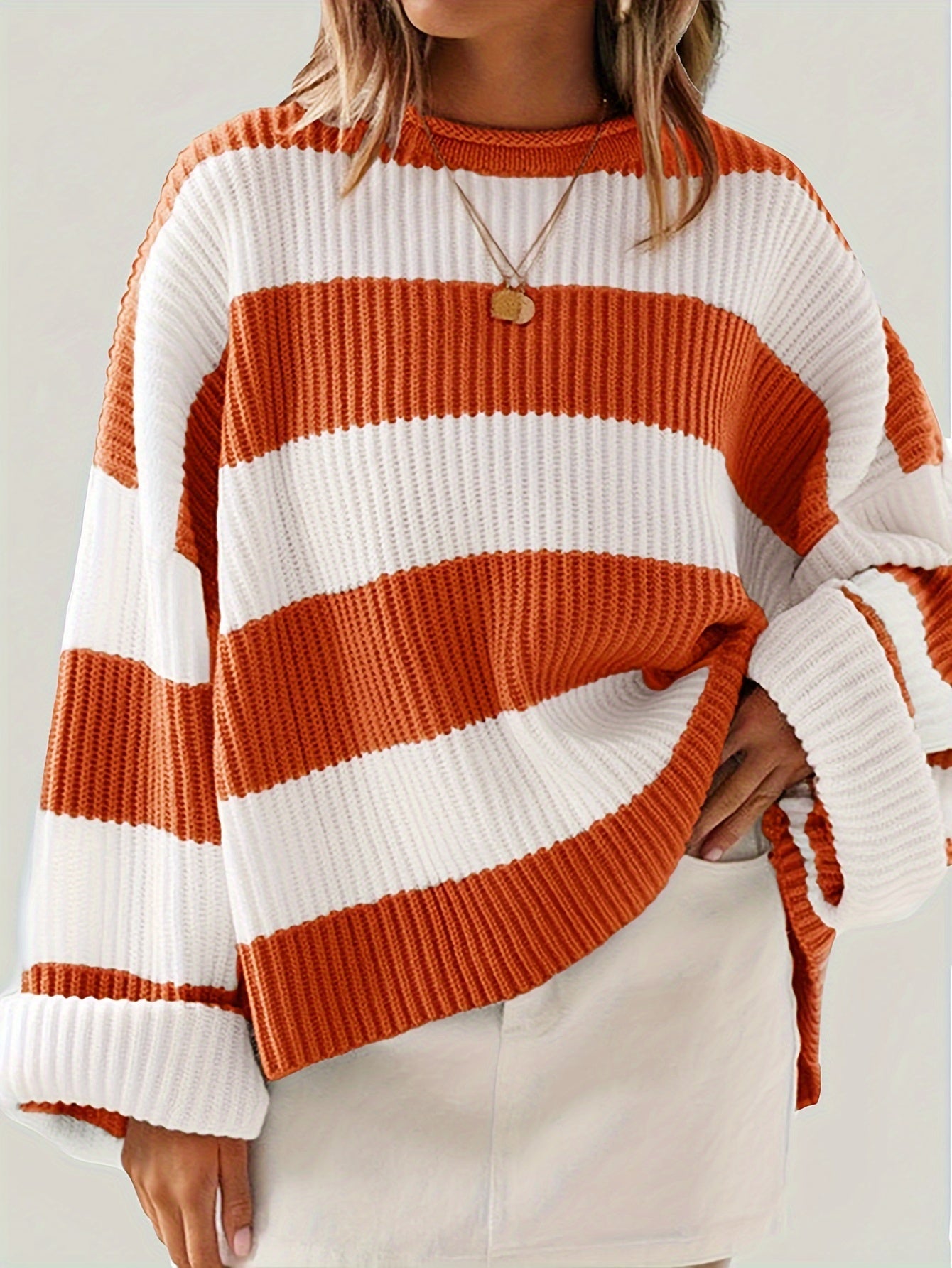 Mathilde | Round Neck Striped Pullover