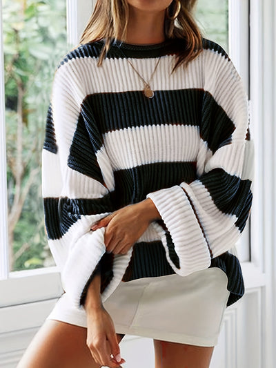 Mathilde | Round Neck Striped Pullover