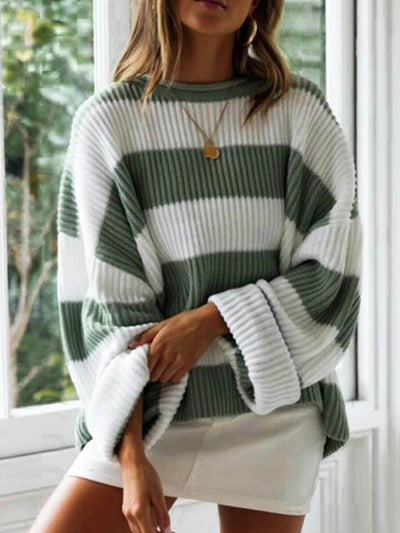 Mathilde | Round Neck Striped Pullover