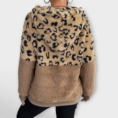 Justine | Leopard Plush Hoodie