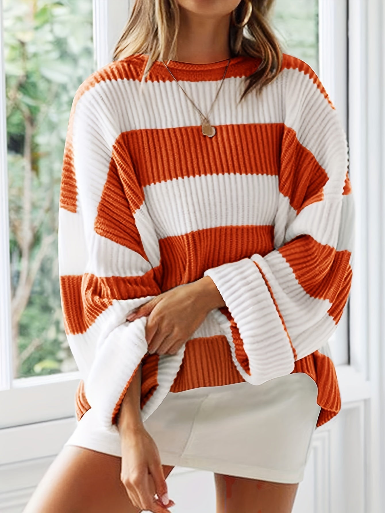 Mathilde | Round Neck Striped Pullover