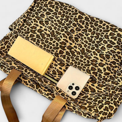 Sandrine | Leopard Print Canvas Crossbody Bag