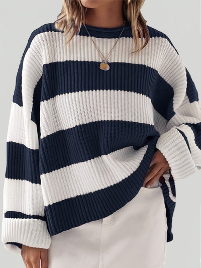 Mathilde | Round Neck Striped Pullover