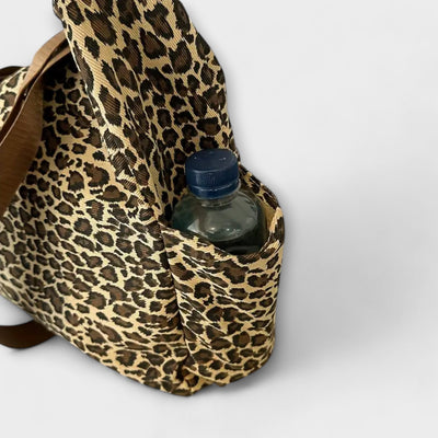 Sandrine | Leopard Print Canvas Crossbody Bag