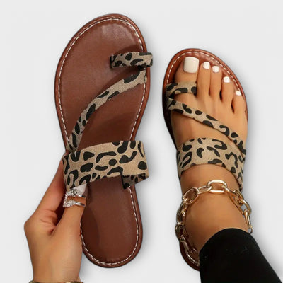 Louise | Leopard Print Flat Slippers