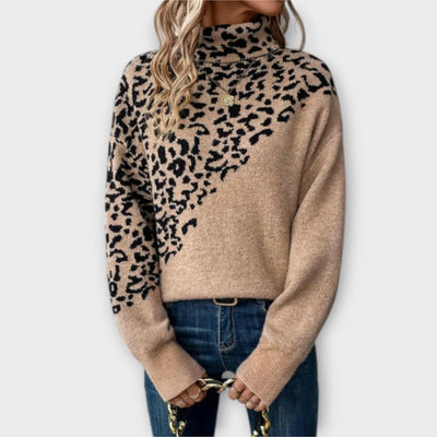 Gemma | Knitted Sweater with Leopard Print