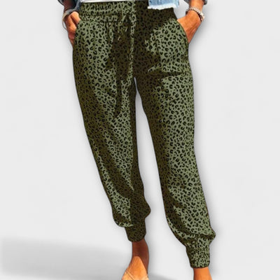 Manon | Wide Leg Pants with Leopard Print