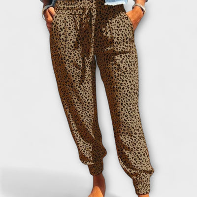 Manon | Wide Leg Pants with Leopard Print