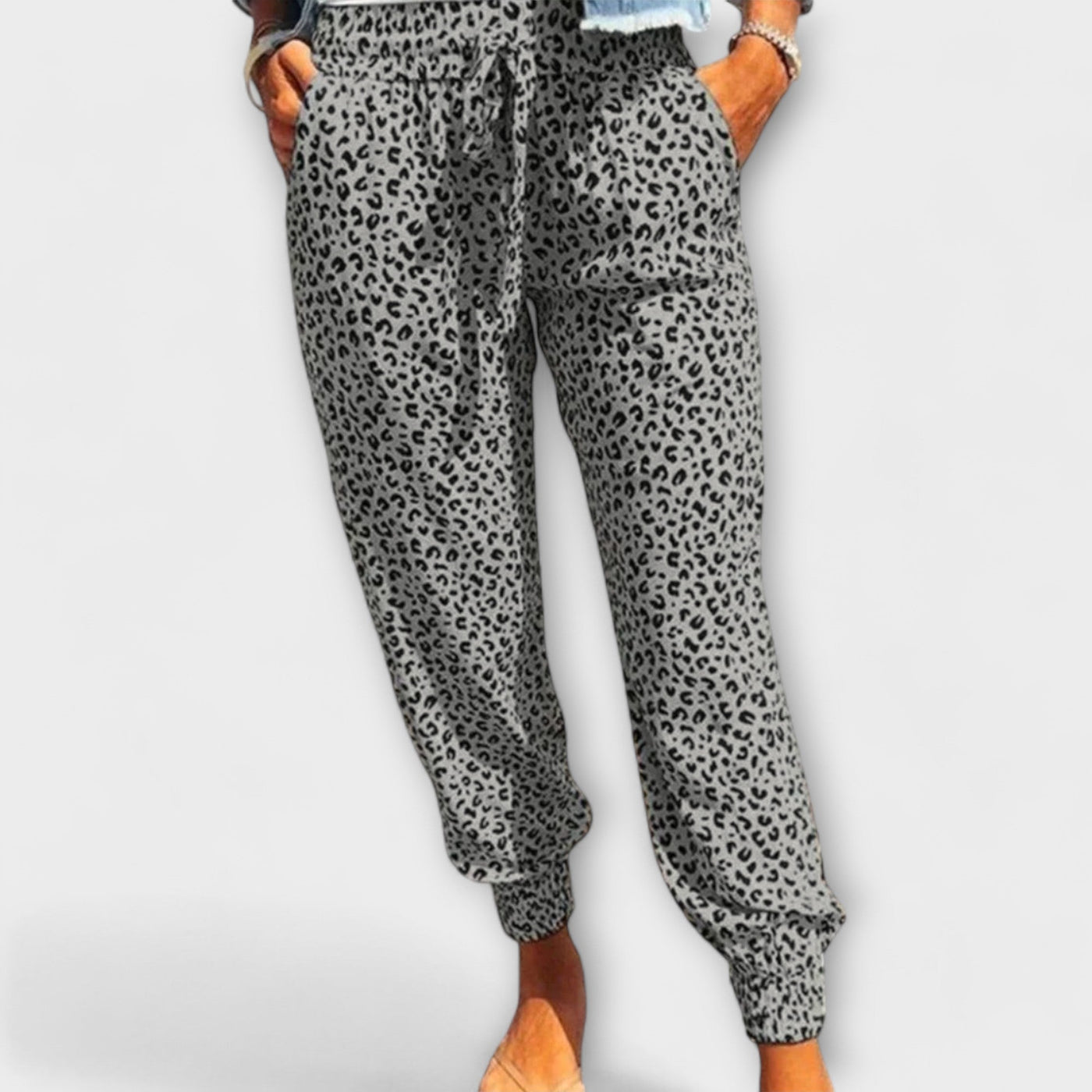 Manon | Wide Leg Pants with Leopard Print