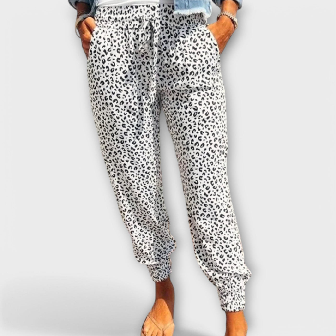 Manon | Wide Leg Pants with Leopard Print