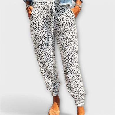 Manon | Wide Leg Pants with Leopard Print