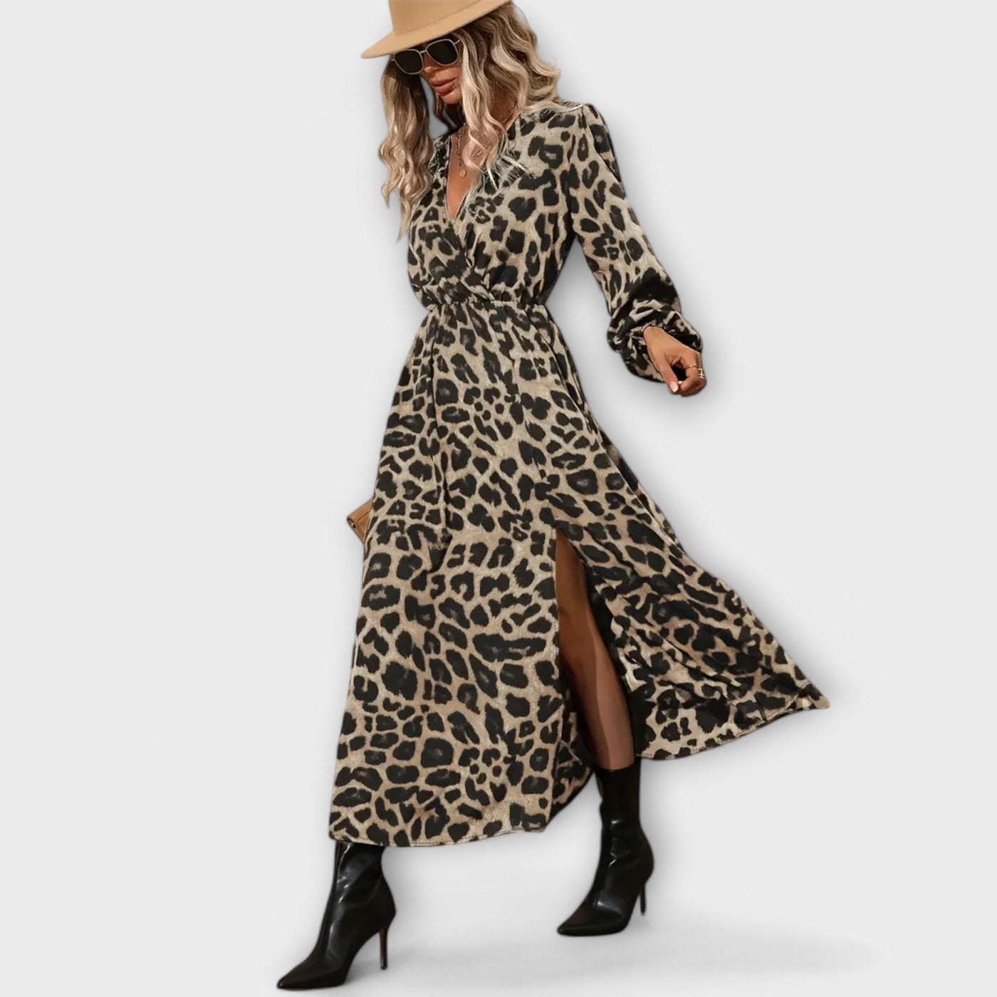 Gabrielle | Elegant Dress with Leopard Print