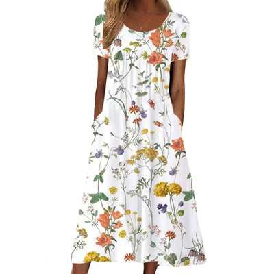 Janyl | Charming Midi Dress with Floral Print