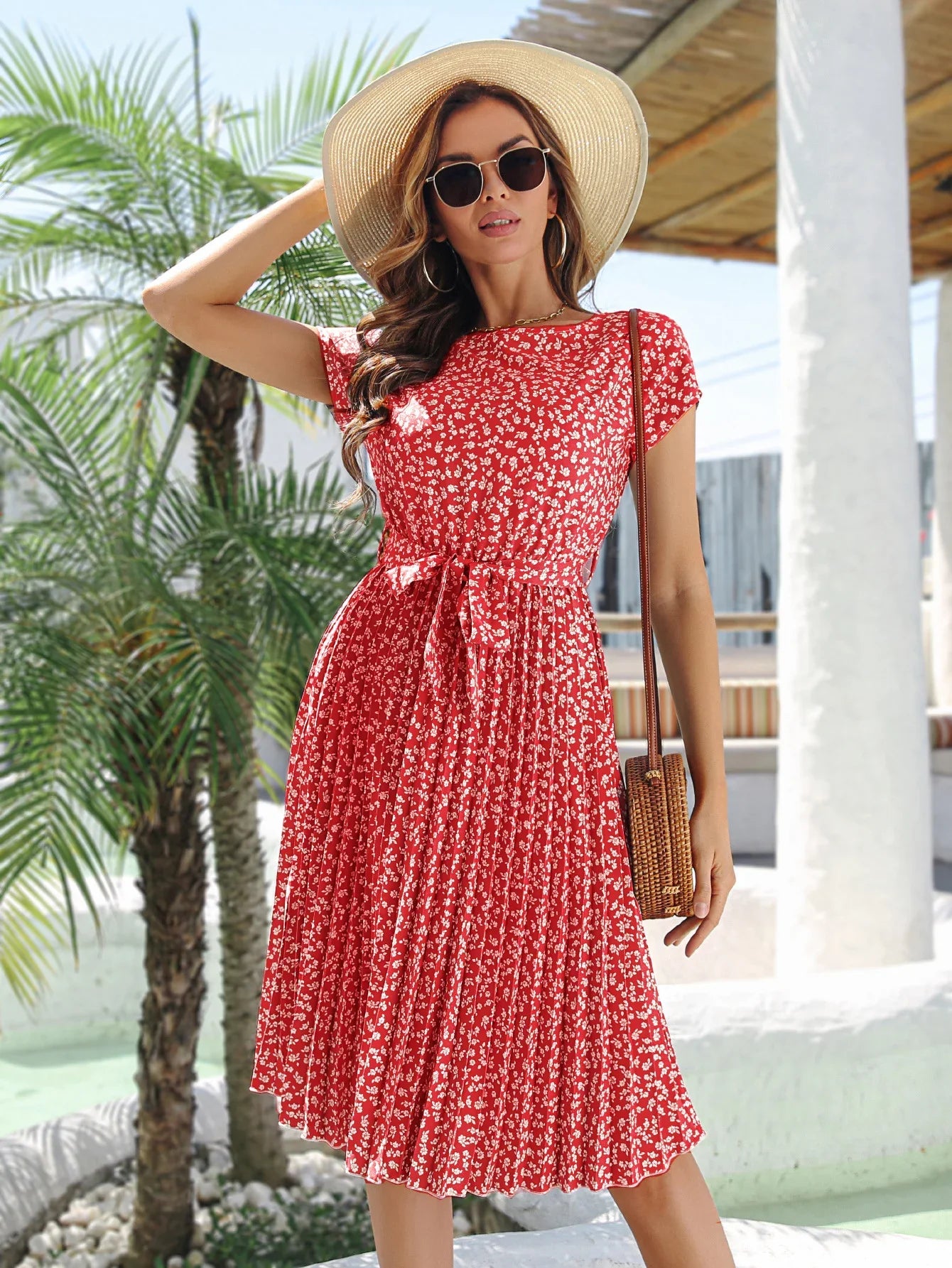 Anette | Trendy Dress with Subtle Floral Pattern