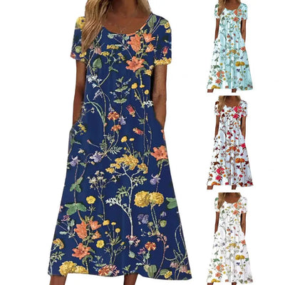 Janyl | Charming Midi Dress with Floral Print