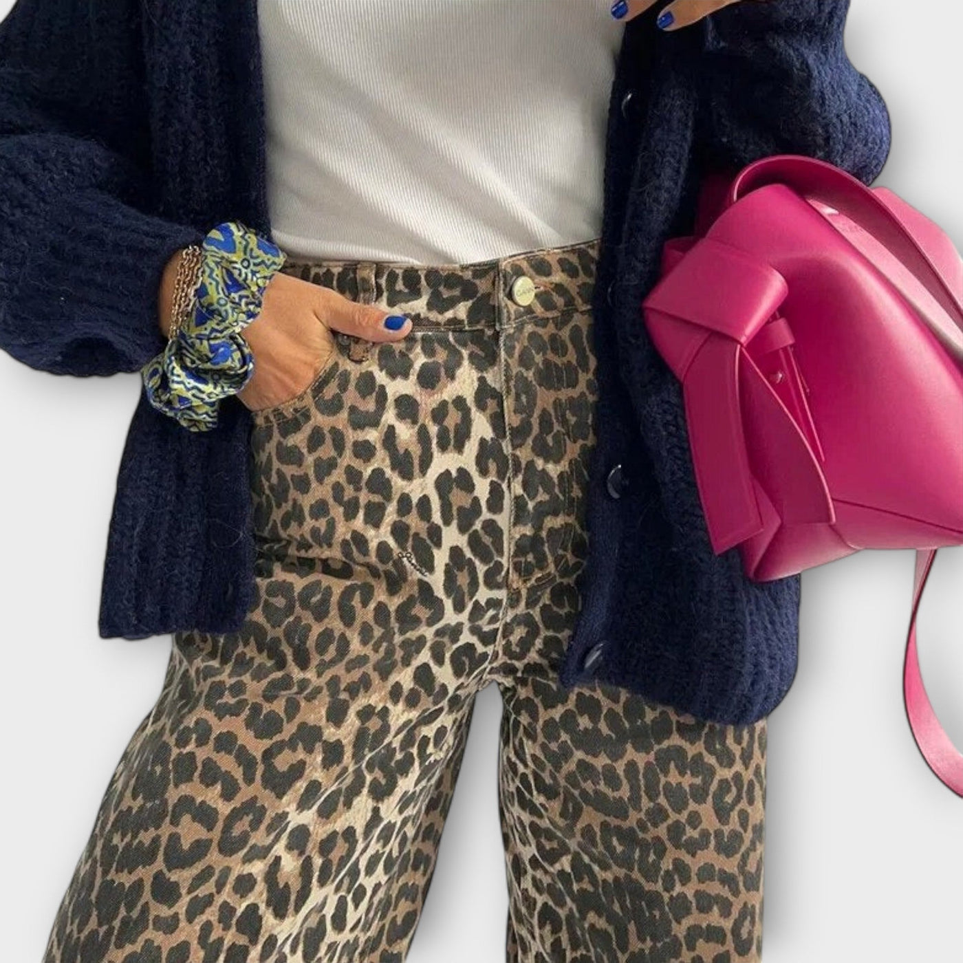 Charlène | Vintage Jeans with Leopard Pattern