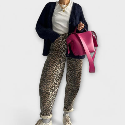 Charlène | Vintage Jeans with Leopard Pattern