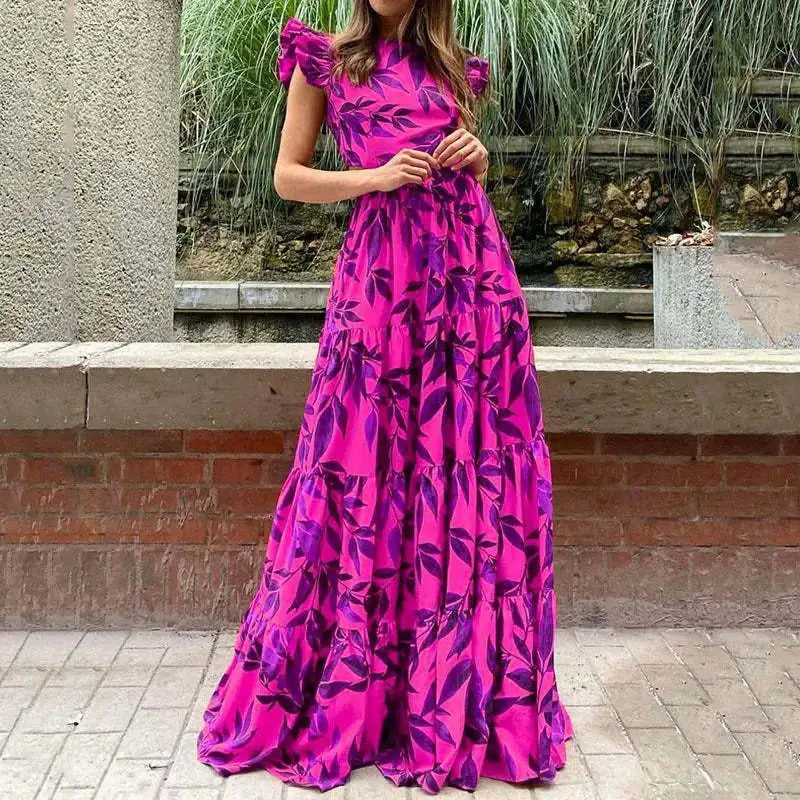 Valerie | Elegant maxi dress with tropical print