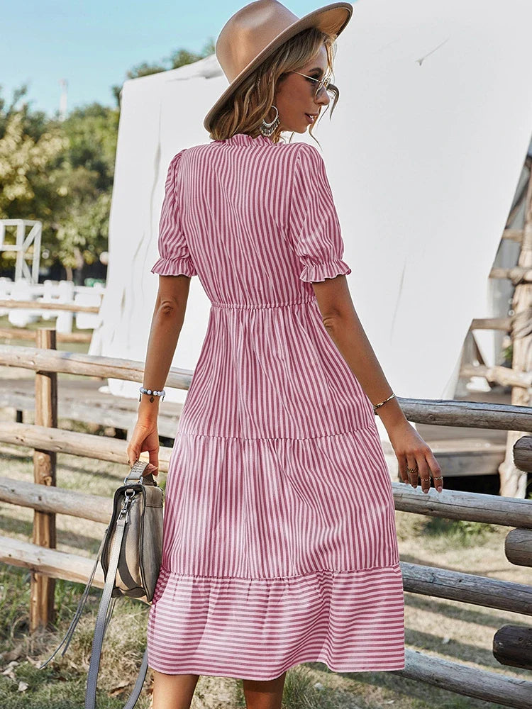 Laureen | Charming dress with stripes