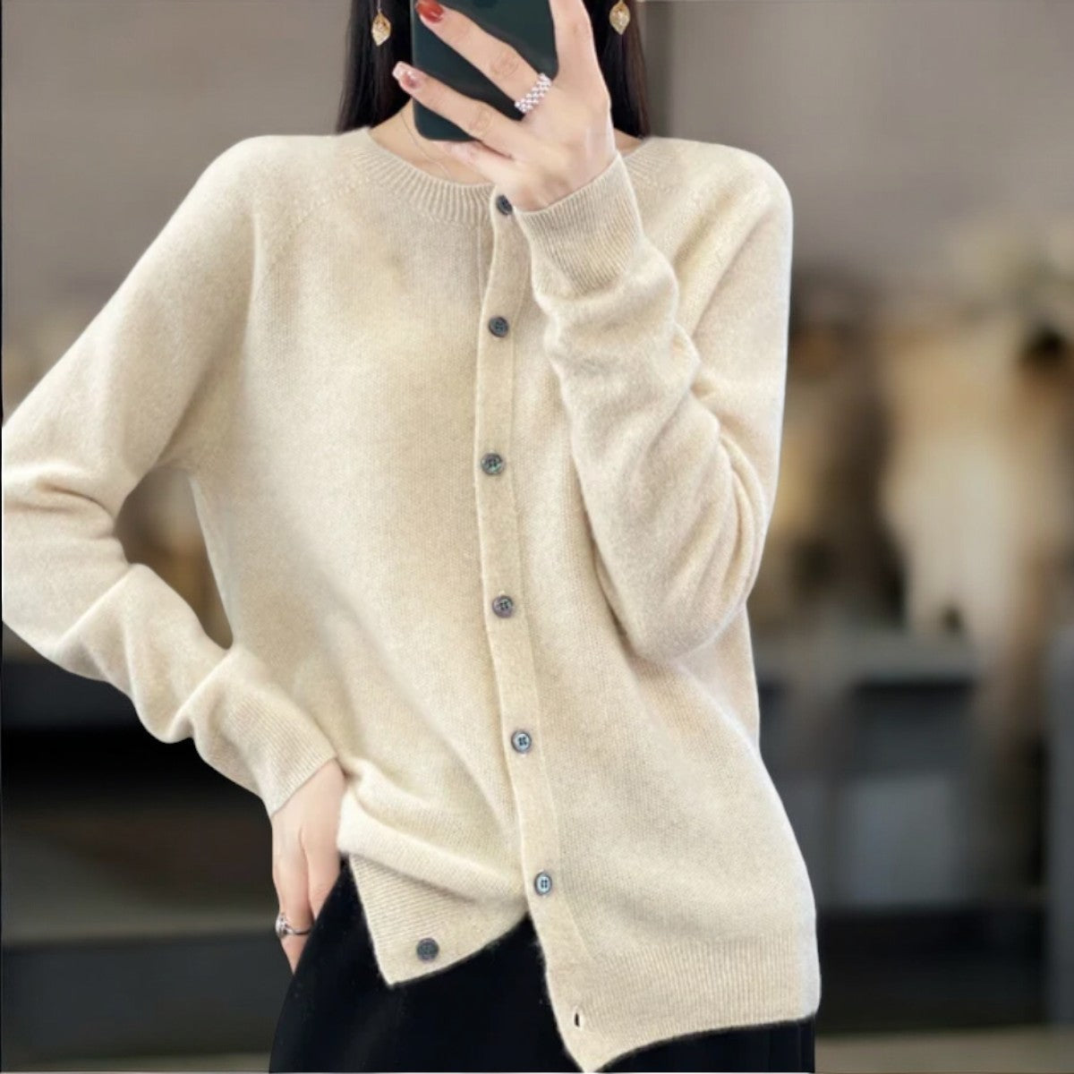 Hélène | Comfortable Buttoned Cardigan