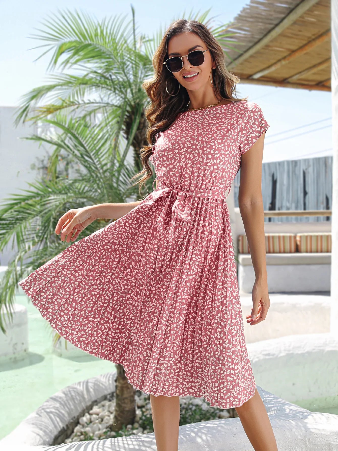 Anette | Trendy Dress with Subtle Floral Pattern