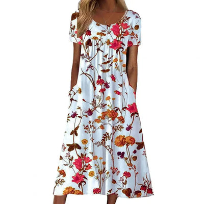 Janyl | Charming Midi Dress with Floral Print