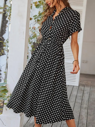 Shania | Elegant polka dot dress