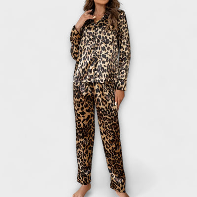 Ariane | Leopard Satin Pajamas