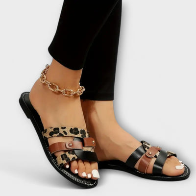 Monique | Crossed Leopard Sandals