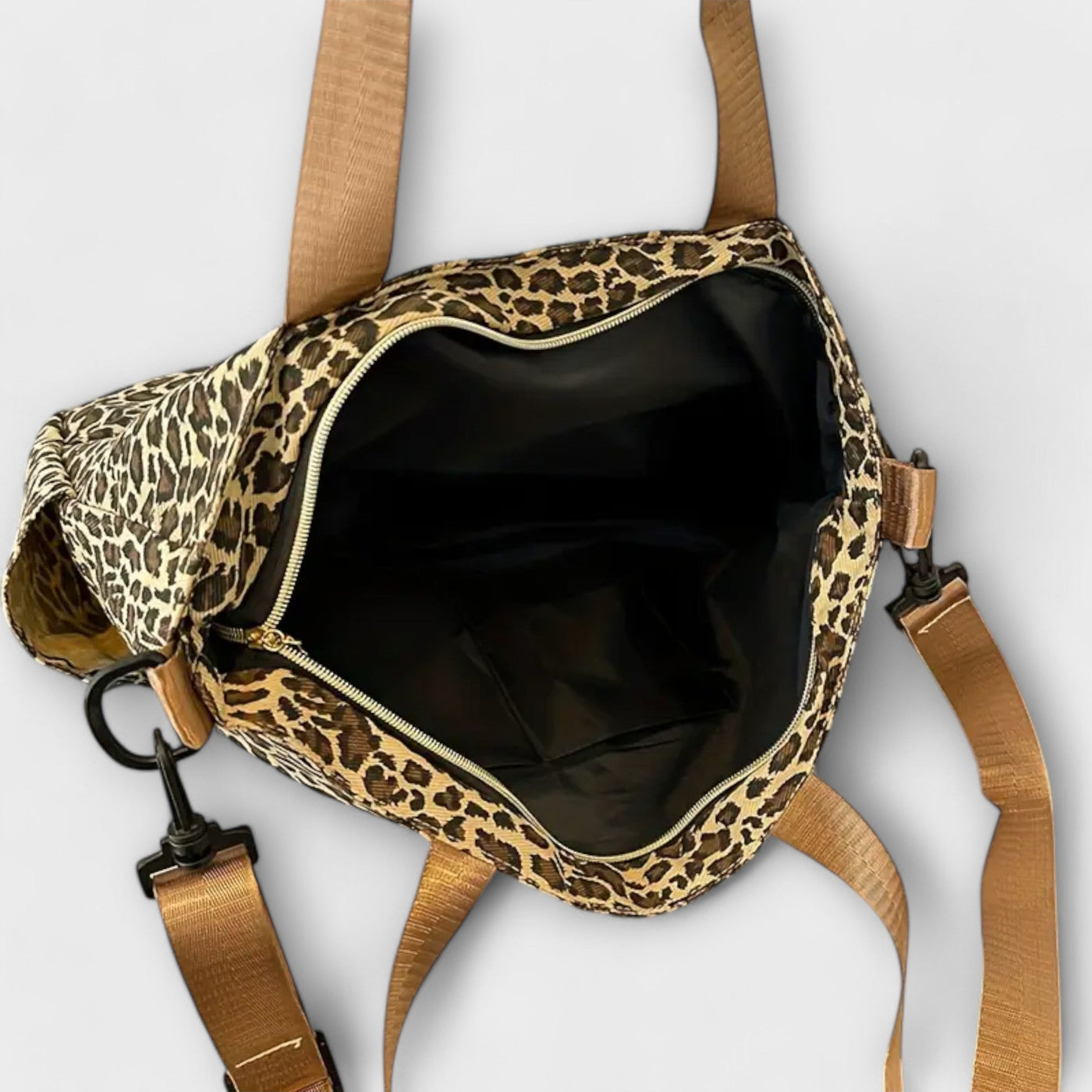 Sandrine | Leopard Print Canvas Crossbody Bag