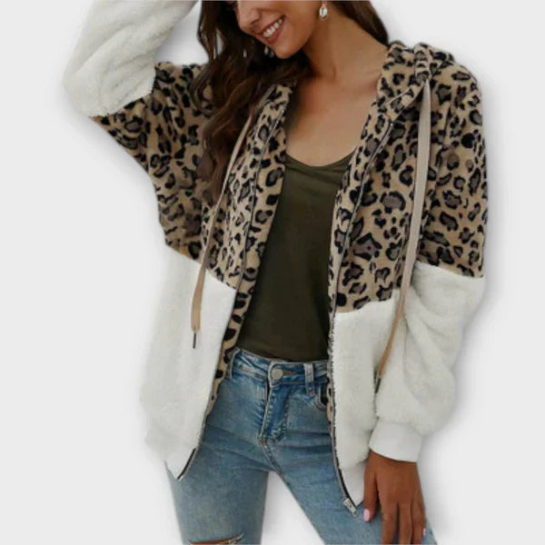 Renée | Leopard Print Fleece Hoodie