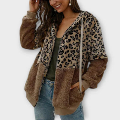 Renée | Leopard Print Fleece Hoodie