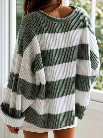 Mathilde | Round Neck Striped Pullover