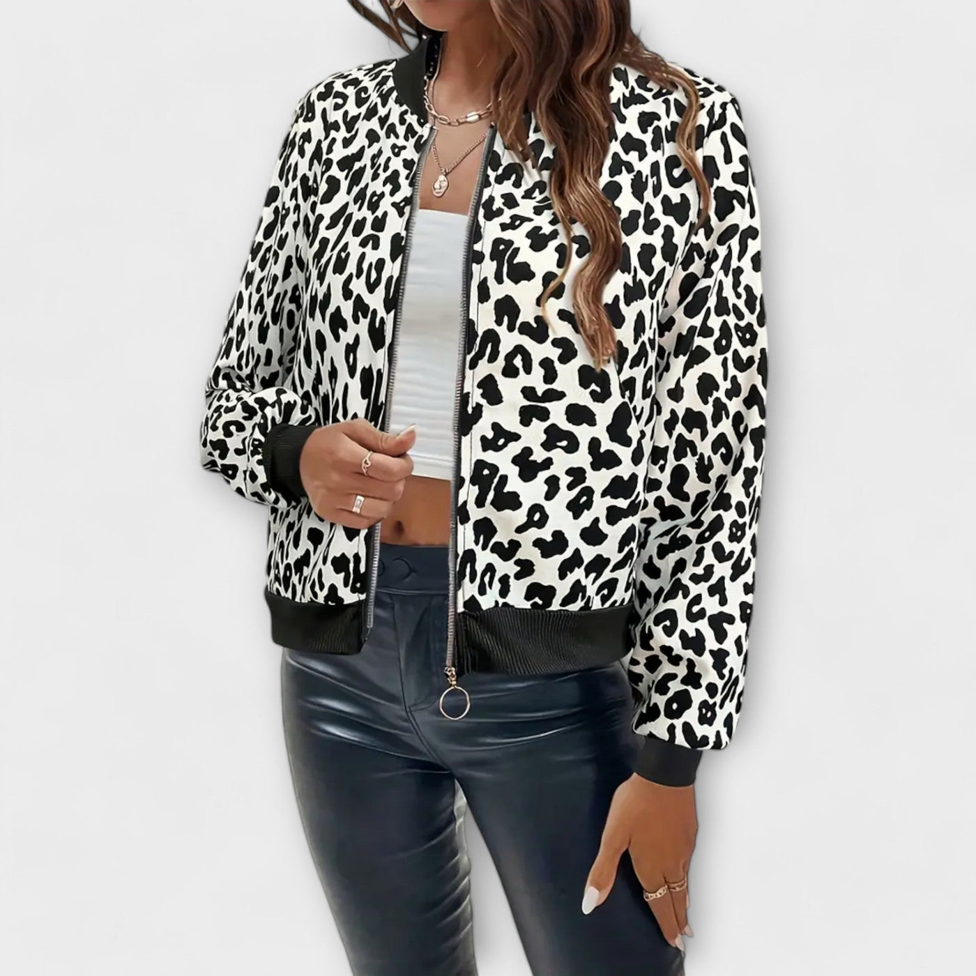 Liliane | Zip-Up Leopard Print Jacket