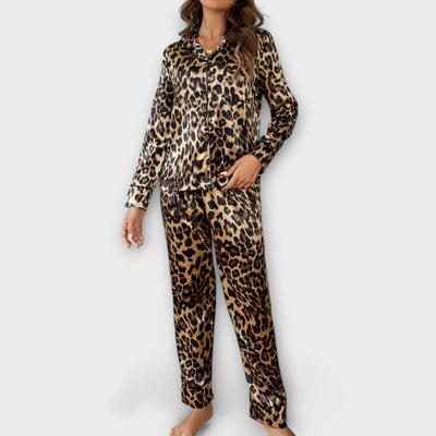 Ariane | Leopard Satin Pajamas