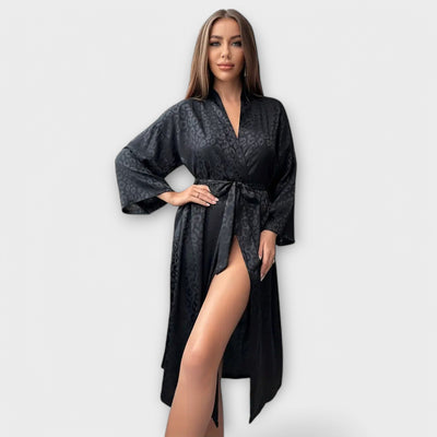 Christine | Leopard Satin Robe