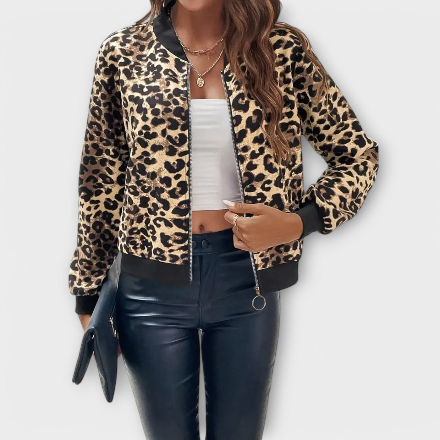 Liliane | Zip-Up Leopard Print Jacket