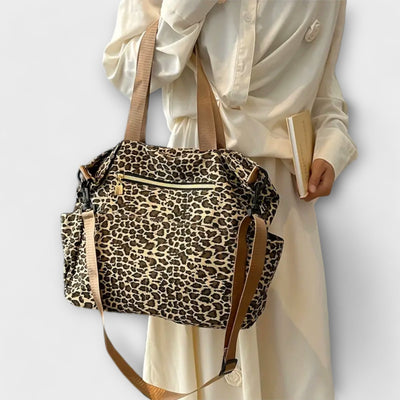 Sandrine | Leopard Print Canvas Crossbody Bag