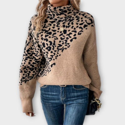 Gemma | Knitted Sweater with Leopard Print